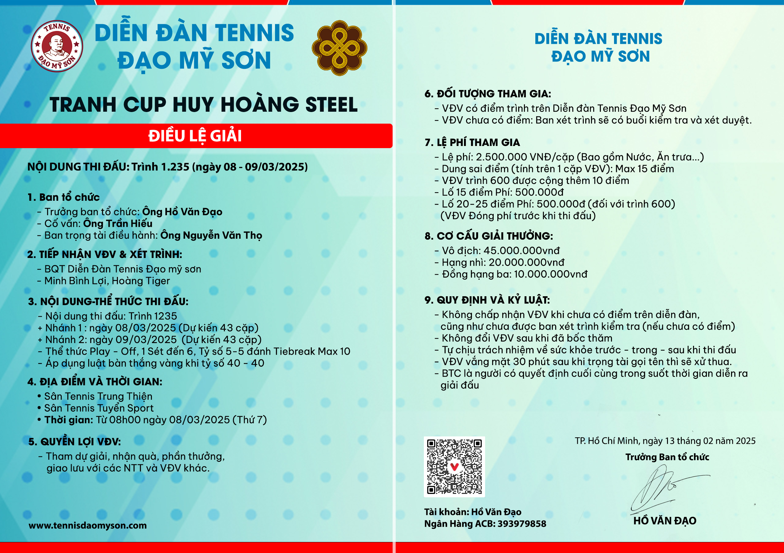 Điều Lệ Thi Đấu Tháng 3 -2025